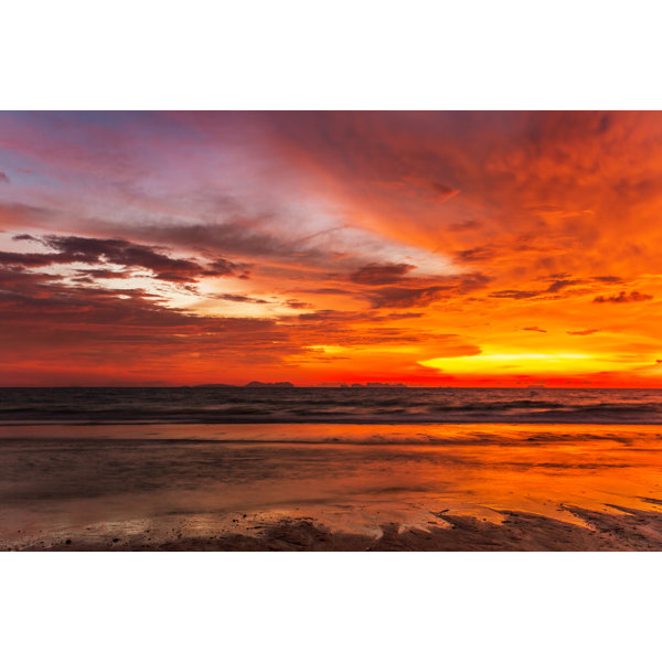 House Of Hampton Tropischer Strand Bei Sonnenuntergang Leinwandbild